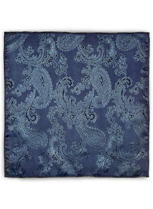 Paisley Pocket Square - Blue