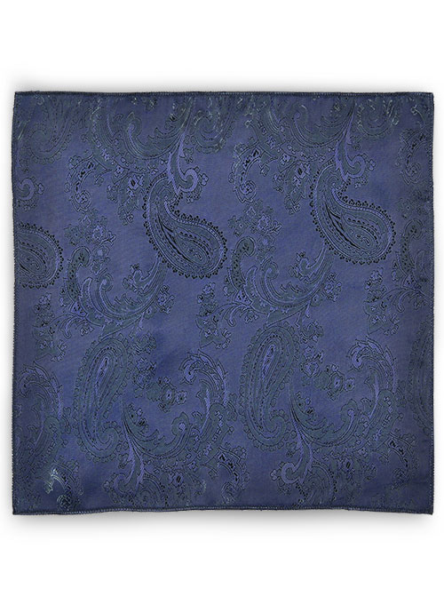 Paisley Pocket Square - Dark Blue