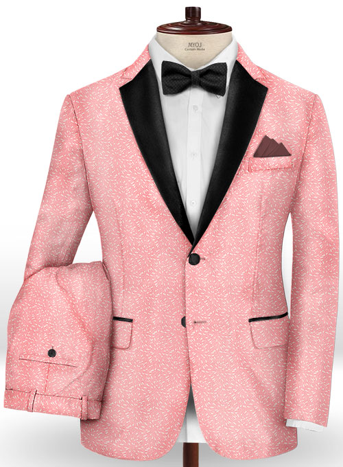Perlo Pink Wool Tuxedo Suit