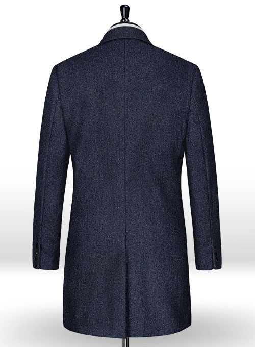 Playman Blue Denim Tweed Overcoat