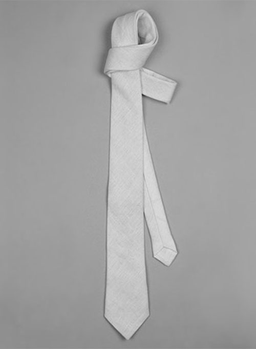 Linen Tie - Pure White