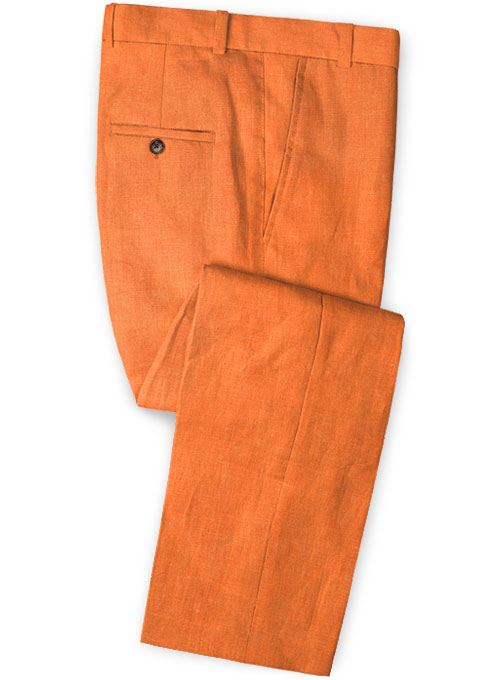 Pure Neon Orange Linen Suit - Click Image to Close