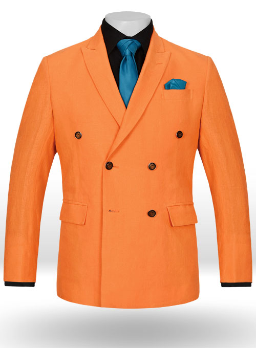 Pure Neon Orange Linen Sailing Blazer