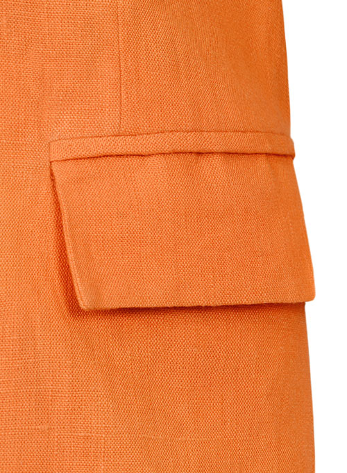 Pure Neon Orange Linen Sailing Blazer - Click Image to Close