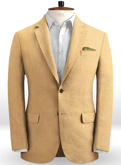 Pure Pale Orange Linen Suit - Click Image to Close
