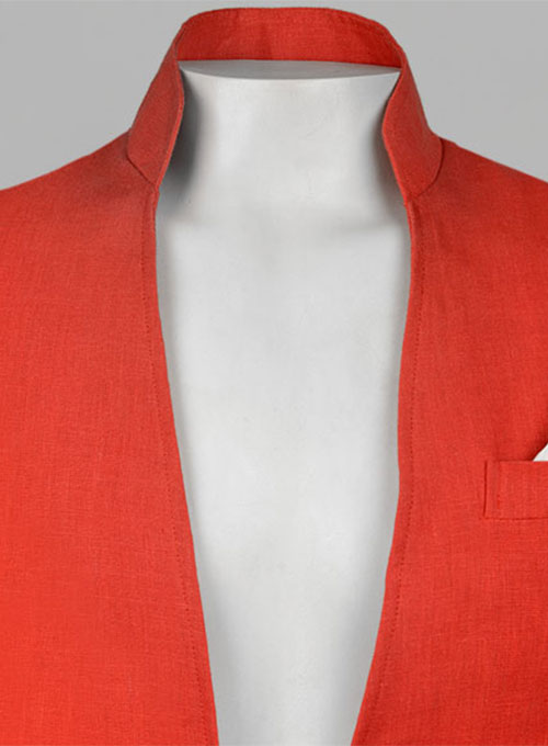 Pure Red Linen Roma Sports Jacket - Click Image to Close
