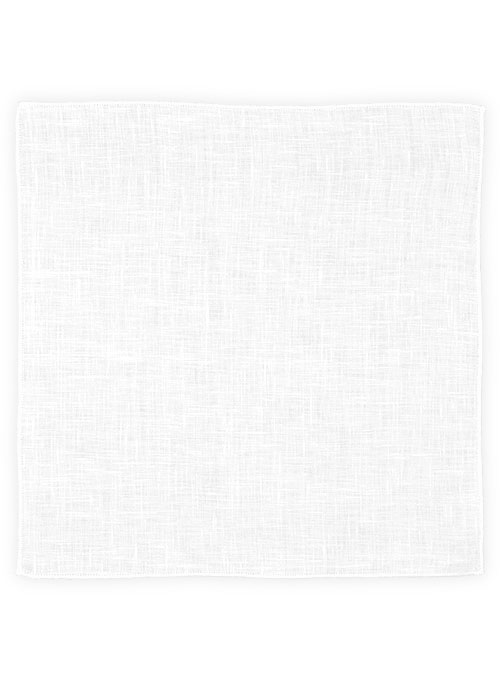 Linen Pocket Square - Pure White