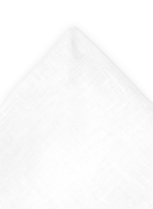 Linen Pocket Square - Pure White