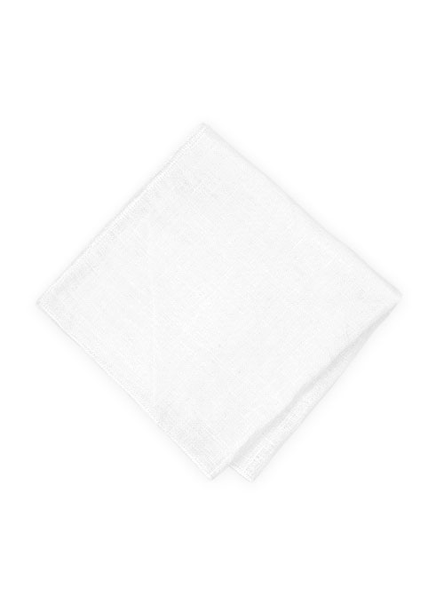 Linen Pocket Square - Pure White