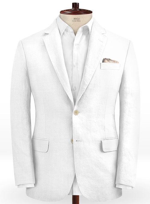 Pure White Linen Suit - Click Image to Close