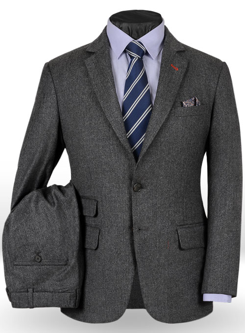 Reda Flannel Dark Gray Pure Wool Suit