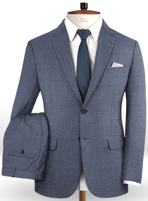 Reda Steel Blue Pure Wool Suit