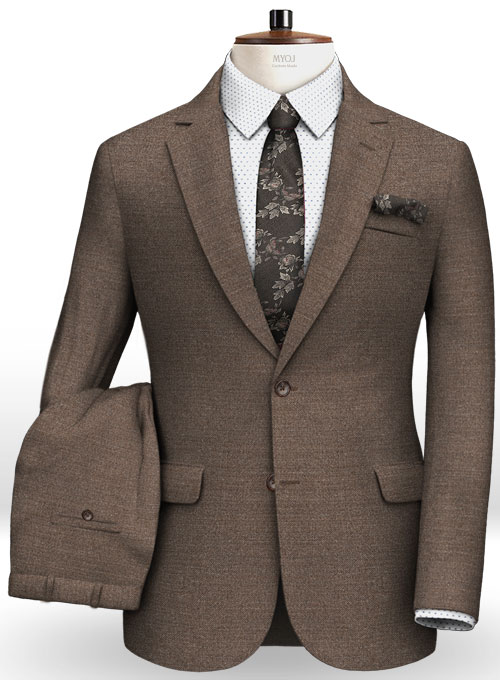 Reda Worsted Brown Pure Wool Suit