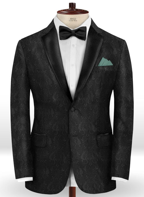 Rilda Black Wool Tuxedo Suit - Click Image to Close