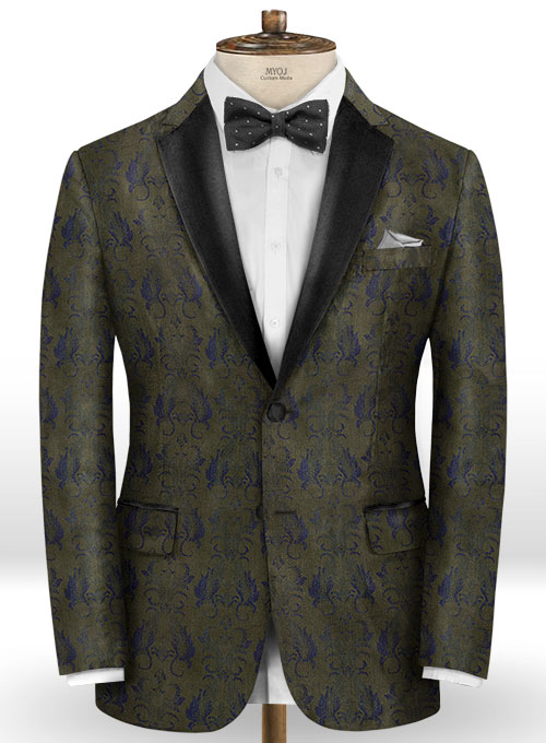 Rilda Olive Wool Tuxedo Suit