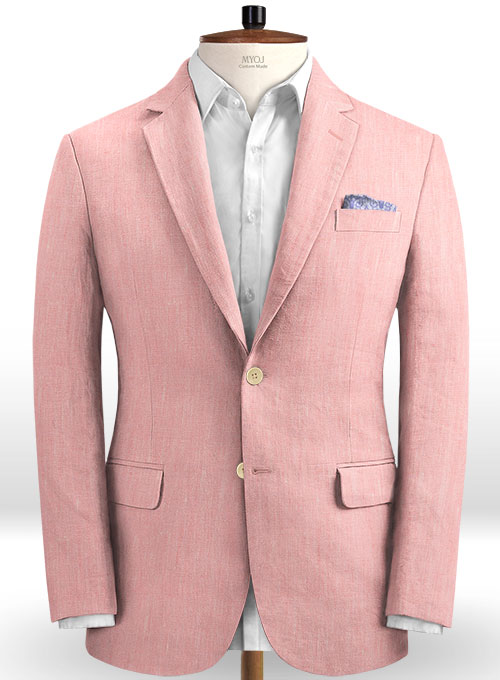 Roman Light Pink Linen Suit - Click Image to Close