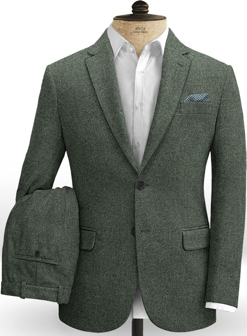 Rope Weave Green Tweed Suit