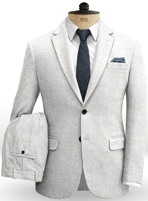 Rope Weave Light Gray Tweed Suit