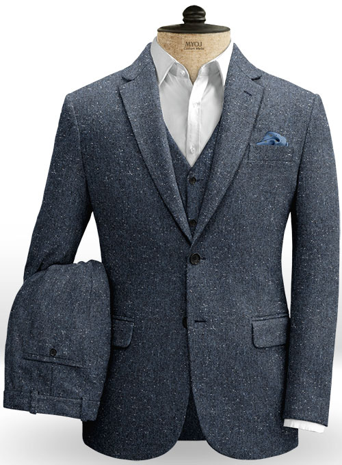 Royal Blue Flecks Donegal Tweed Suit