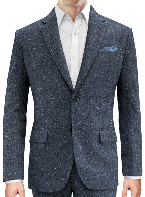 Royal Blue Flecks Donegal Tweed Suit - Click Image to Close