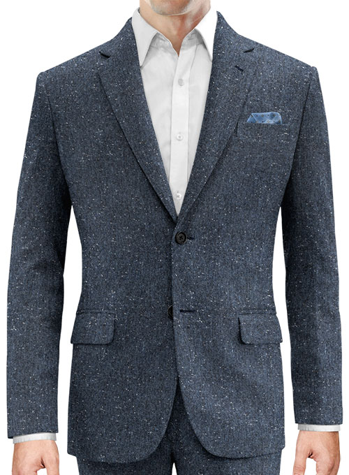 Royal Blue Flecks Donegal Tweed Suit