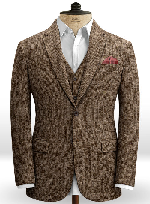 Rust Herringbone Tweed Suit