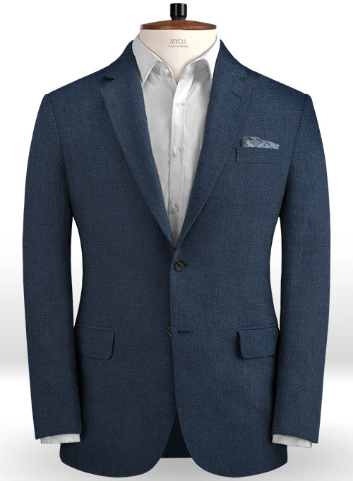 Safari Blue Cotton Linen Suit