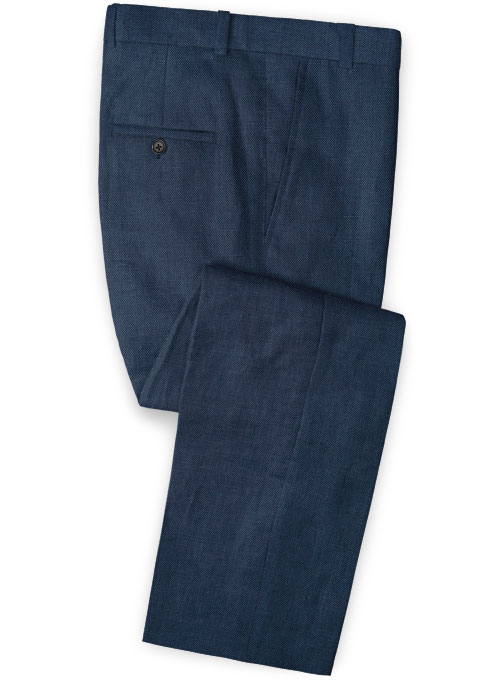 Safari Blue Cotton Linen Suit - Click Image to Close