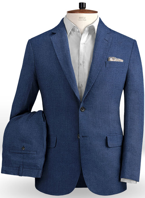 Safari Royal Blue Cotton Linen Suit