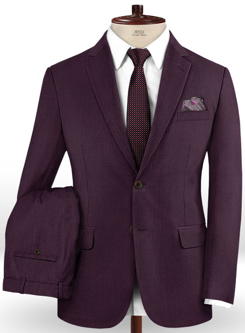 Scabal Dark Purple Wool Suit