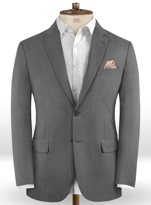 Scabal Flat Gray Wool Suit