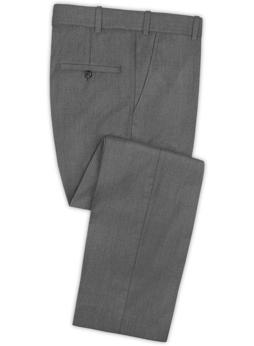 Scabal Flat Gray Wool Suit - Click Image to Close