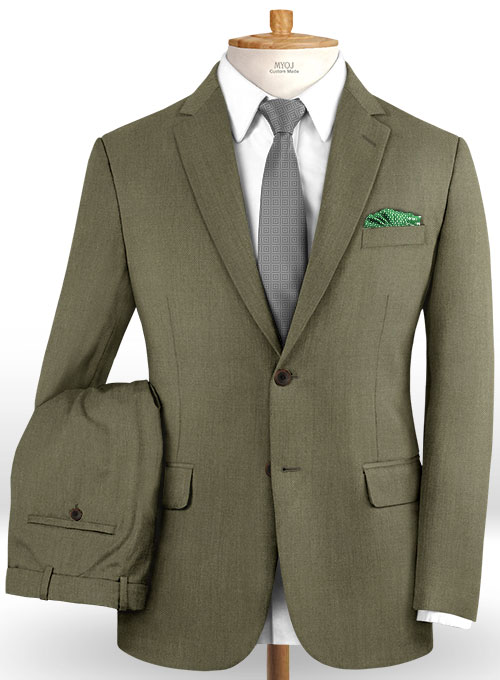 Scabal Olive Wool Suit