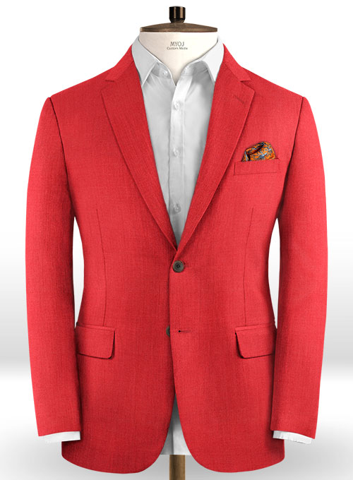 Scabal Scarlet Red Wool Suit - Click Image to Close