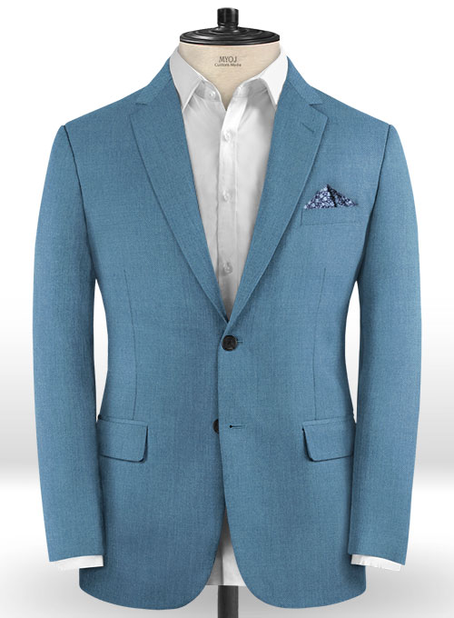 Scabal Steel Blue Wool Suit