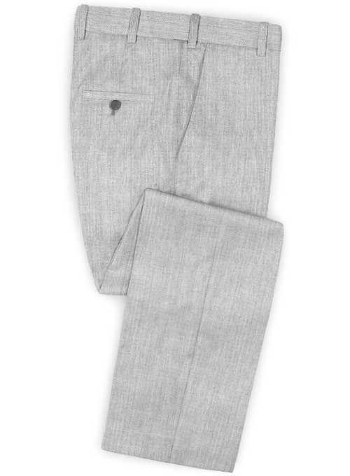 Scabal Worsted Light Gray Wool Suit - Click Image to Close