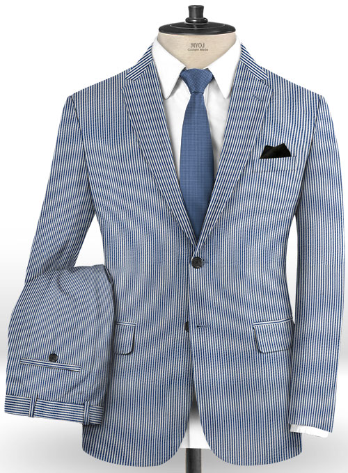 Seersucker Blue Suit