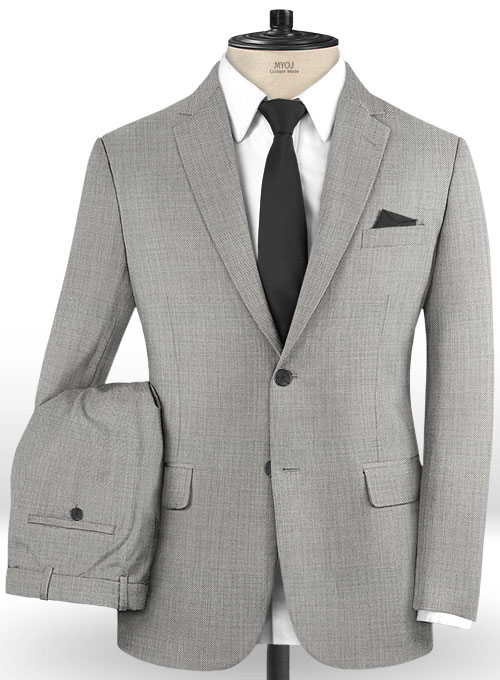 Sharkskin Light Gray Wool Suit - Click Image to Close