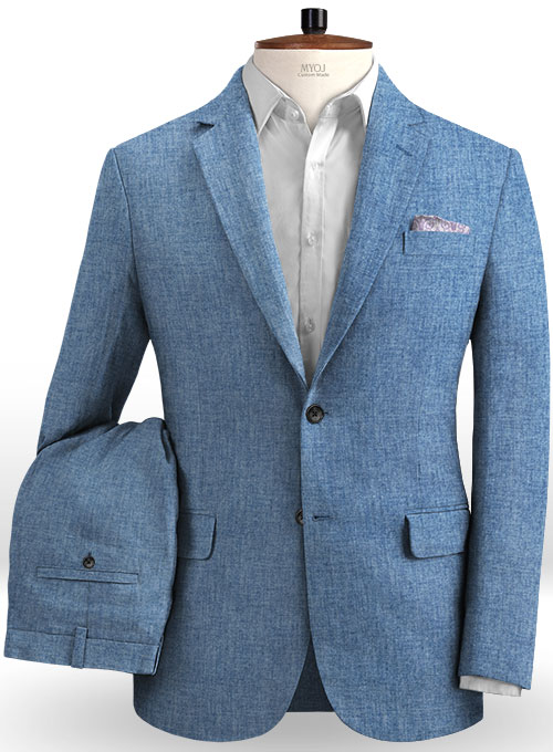 Solbiati Denim Light Blue Linen Suit