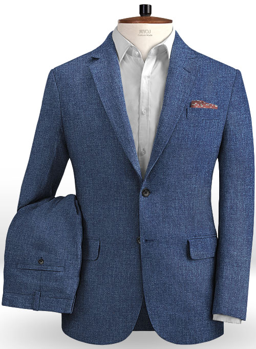 Solbiati Denim Mid Blue Linen Suit