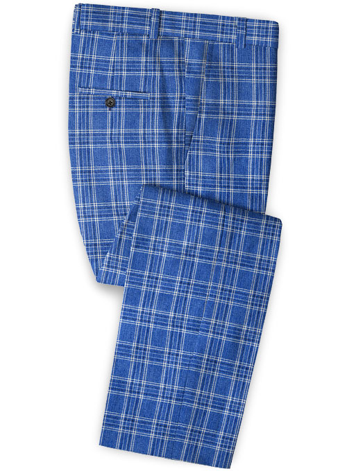 Solbiati Blue Square Linen Suit - Click Image to Close