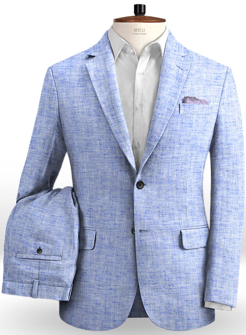 Solbiati Artic Blue Linen Suit