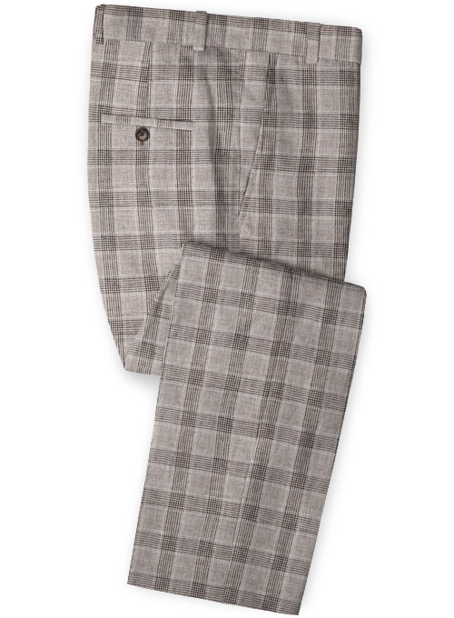 Solbiati Brown Checks Linen Suit - Click Image to Close