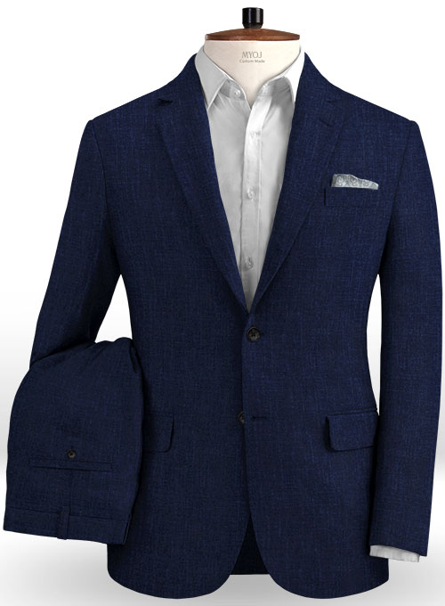 Solbiati Dark Blue Linen Suit