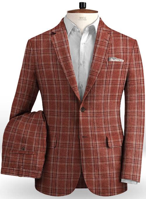 Solbiati Wine Square Linen Suit