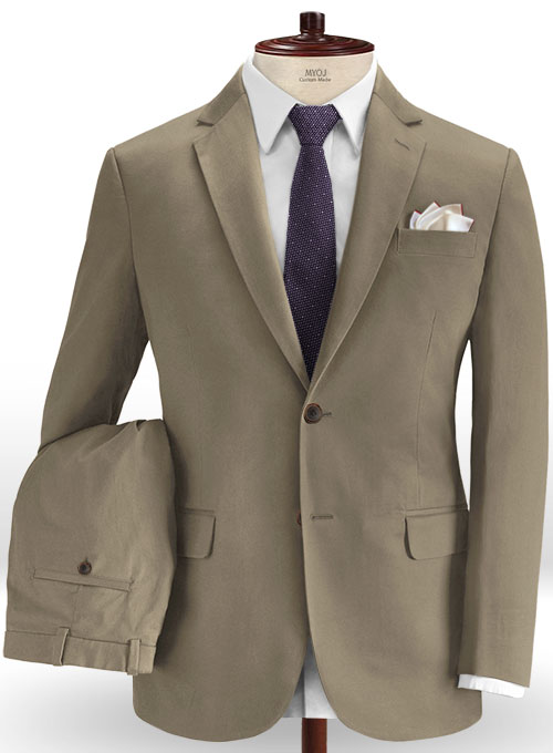 Spring Brown Stretch Chino Suit