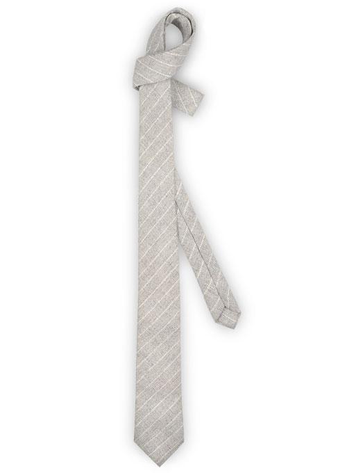 Tweed Tie - Stripe Light Gray