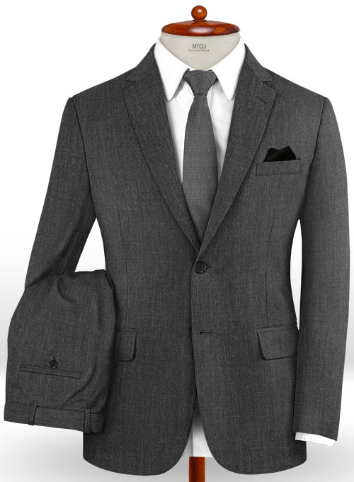 Stretch Charcoal Wool Suit