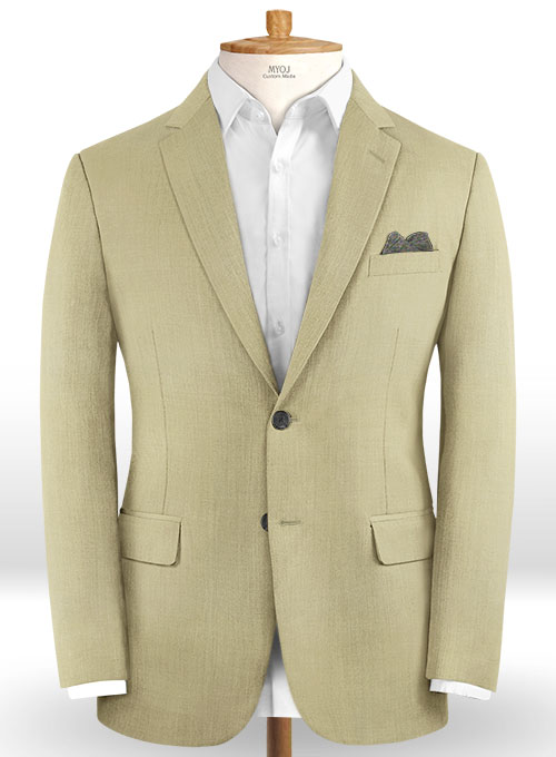 Stretch Khaki Wool Suit - Click Image to Close