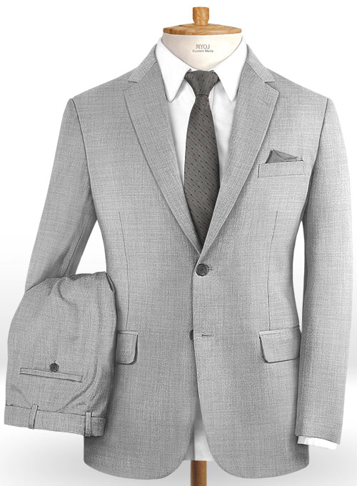 Stretch Light Gray Wool Suit
